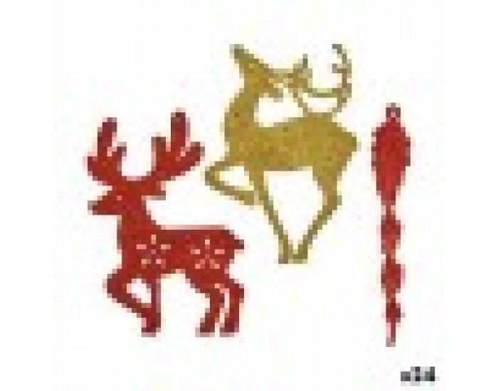 Комплект Коледни Декорации Червен Златен Пластмаса 14,5 x 14,5 x 2 cm (24 броя)