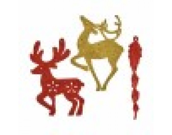 Комплект Коледни Декорации Червен Златен Пластмаса 14,5 x 14,5 x 2 cm (24 броя)