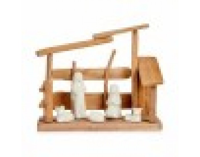 Рождествена Коледна Сцена Бял Естествен Дървен Керамика 10 x 21 x 25 cm (2 броя) Рождествена Коледна Сцена Бял Естествен Дървен Керамика 10 x 21 x 25 cm (2 броя)