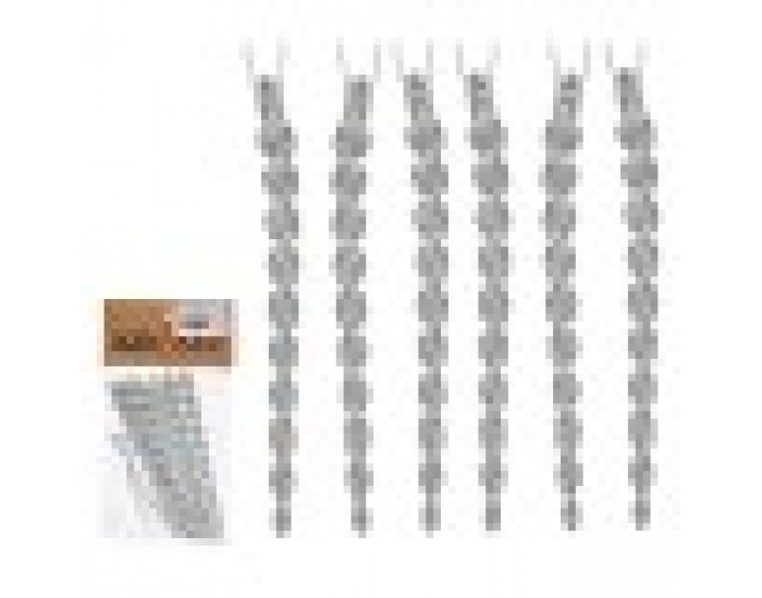 Коледна Украса Сребрист Пластмаса Пурпурин 13,5 x 1 x 5,5 cm (24 броя)