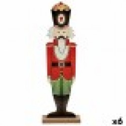 Декоративна фигурка Орехотрошачка Бял Черен Червен Зелен Дървен 10 x 60 x 19 cm (6 броя) - Сезонни и Празнични Декорации