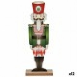 Декоративна фигурка Орехотрошачка Черен Червен Зелен Дървен 8 x 40 x 15 cm (12 броя) - Сезонни и Празнични Декорации