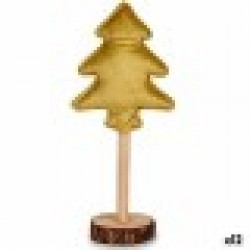 Коледно дърво полиестер Златен Дървен 9,5 x 32 x 13 cm (12 броя) - Сезонни и Празнични Декорации