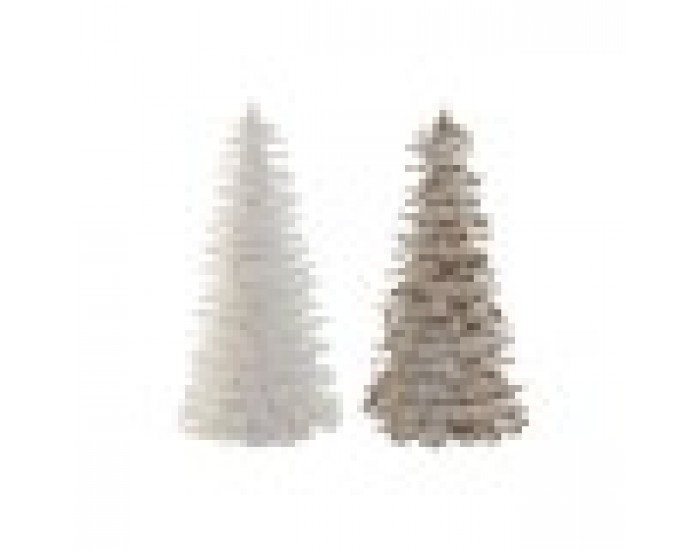 Коледно дърво Home ESPRIT Бял Златен Картон Перо 22 x 22 x 46 cm (2 броя)