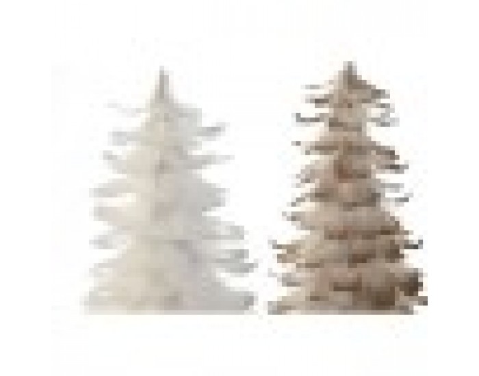 Коледно дърво Home ESPRIT Бял Златен Картон Перо 22 x 22 x 46 cm (2 броя)