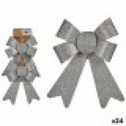Комплект Коледни Декорации Ласо Сребрист PVC 15 x 2 x 18 cm (24 броя) - Сезонни и Празнични Декорации