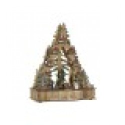 Коледна Украса DKD Home Decor Дърво Дървен Къщи (30 x 15 x 37 cm) - Сезонни и Празнични Декорации