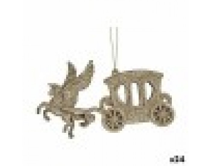 Коледна Украса Магическа Количка champagne Пластмаса Пурпурин 15 x 8,5 x 4,5 cm (24 броя)