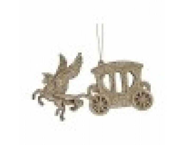 Коледна Украса Магическа Количка champagne Пластмаса Пурпурин 15 x 8,5 x 4,5 cm (24 броя)