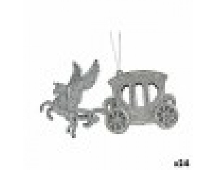 Коледна Украса Магическа Количка Сребрист Пластмаса Пурпурин 15,5 x 8,5 x 4,5 cm (24 броя)