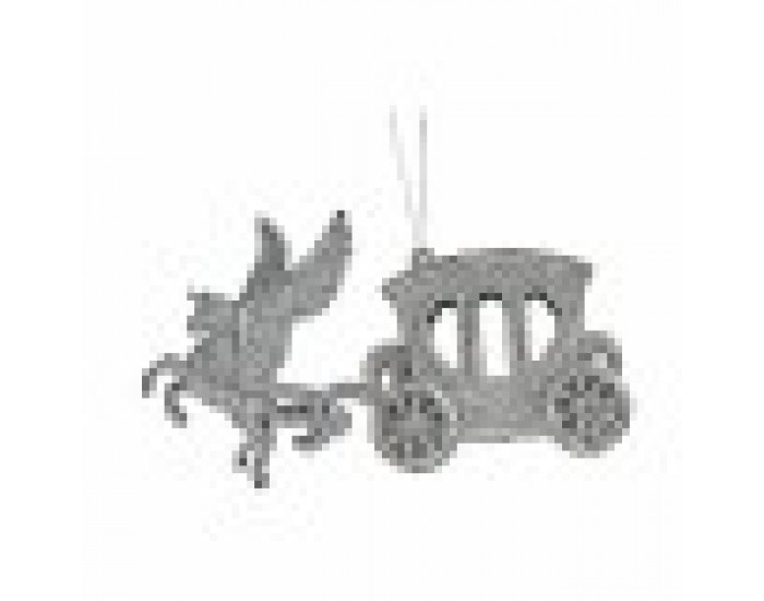 Коледна Украса Магическа Количка Сребрист Пластмаса Пурпурин 15,5 x 8,5 x 4,5 cm (24 броя)