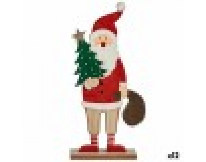 Декоративна фигурка Дядо Коледа Бял Кафяв Червен Зелен Дървен 5 x 30 x 15 cm (12 броя) Декоративна фигурка Дядо Коледа Бял Кафяв Червен Зелен Дървен 5 x 30 x 15 cm (12 броя)