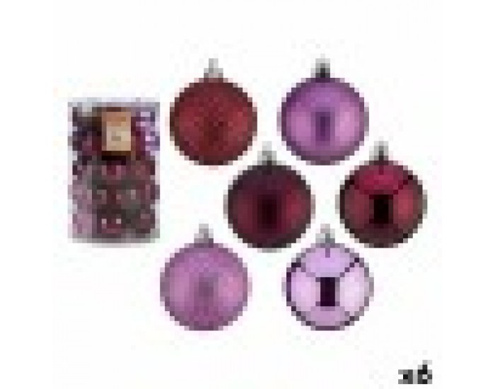 Комплект Коледни Топки Лилав Пластмаса 6 x 7 x 6 cm (6 броя) Комплект Коледни Топки Лилав Пластмаса 6 x 7 x 6 cm (6 броя)