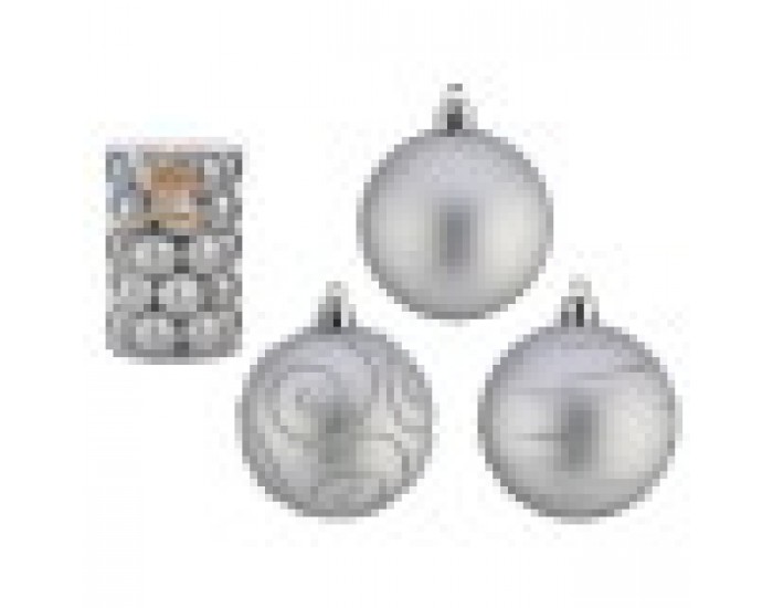 Комплект Коледни Топки Сребрист PVC Ø 6 cm (4 броя)