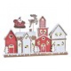 Коледна Украса DKD Home Decor Къща Смола (41 x 7,5 x 27 cm) - Сезонни и Празнични Декорации