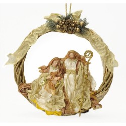 Коледен венец DKD Home Decor полиестер (30 x 5 x 30 cm) - Сезонни и Празнични Декорации