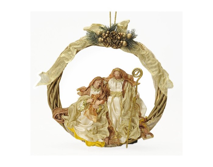 Коледен венец DKD Home Decor полиестер (30 x 5 x 30 cm)