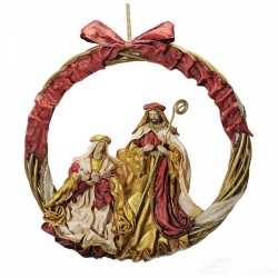 Коледна Украса DKD Home Decor Червен Златен (30 x 5 x 30 cm) - Сезонни и Празнични Декорации