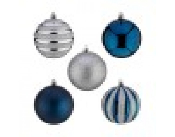 Christmas Balls Set Сребрист Син Пластмаса (Ø 6 cm) (6 броя) Christmas Balls Set Сребрист Син Пластмаса (Ø 6 cm) (6 броя)