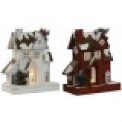 Коледна Украса Home ESPRIT Бял Червен 26 x 14 x 32 cm (2 броя) - Сезонни и Празнични Декорации