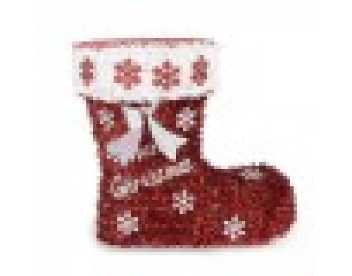 Декоративна фигурка Ботуш Гирлянда Бял Червен полипропилен PET 26 x 27 x 14 cm (8 броя)