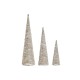 Коледна Украса DKD Home Decor Бял Златен Естествен 20 x 20 x 80 cm (3 Части)