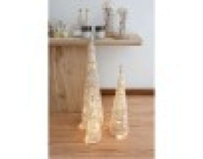 Коледна Украса DKD Home Decor Бял Златен Естествен 20 x 20 x 80 cm (3 Части)