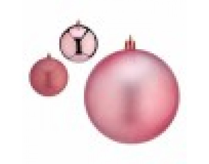 Комплект Коледни Топки Розов Пластмаса 12 x 13 x 12 cm (6 броя)