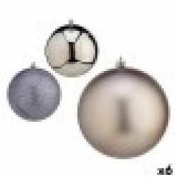 Комплект Коледни Топки Сребрист Пластмаса Ø 12 cm (6 броя) - Сезонни и Празнични Декорации