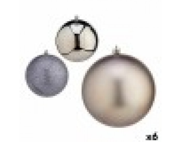 Комплект Коледни Топки Сребрист Пластмаса Ø 12 cm (6 броя)