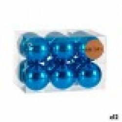 Christmas Balls Set Син Пластмаса (Ø 7 cm) (12 броя) - Сезонни и Празнични Декорации