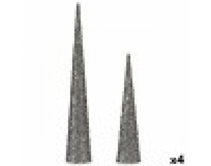 Комплект фигури Конуси пайети Сребрист Пластмаса (4 броя)