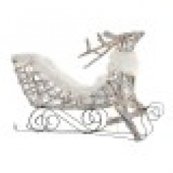 Коледна Украса DKD Home Decor Елен и шейна Бял плетена ракита Царица 75 x 20 x 53 cm - Сезонни и Празнични Декорации