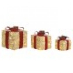 Коледна Украса DKD Home Decor Бял Червен Златен 25 x 25 x 25 cm (3 Части) - Сезонни и Празнични Декорации