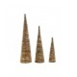 Коледна Украса DKD Home Decor Бял Естествен 20 x 20 x 80 cm (3 Части) - Сезонни и Празнични Декорации