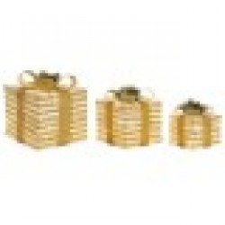 Коледна Украса DKD Home Decor Бял Червен Златен 25 x 25 x 25 cm (3 Части) - Сезонни и Празнични Декорации