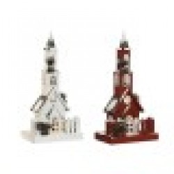 Коледна Украса Home ESPRIT Бял Червен 27 x 18 x 56 cm (2 броя) - Сезонни и Празнични Декорации