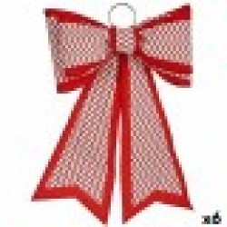 Ласо Коледна Украса 40 x 60 cm Бял Червен PVC (6 броя) - Сезонни и Празнични Декорации