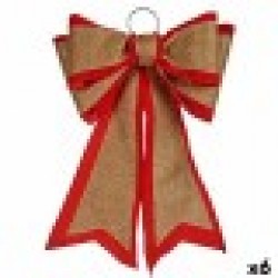 Ласо Коледна Украса 40 x 60 cm Червен Златен PVC (6 броя) - Сезонни и Празнични Декорации