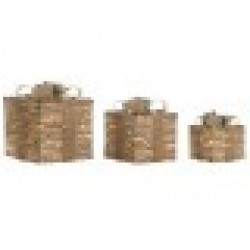 Коледна Украса DKD Home Decor Естествен 25 x 25 x 25 cm (3 Части) - Сезонни и Празнични Декорации