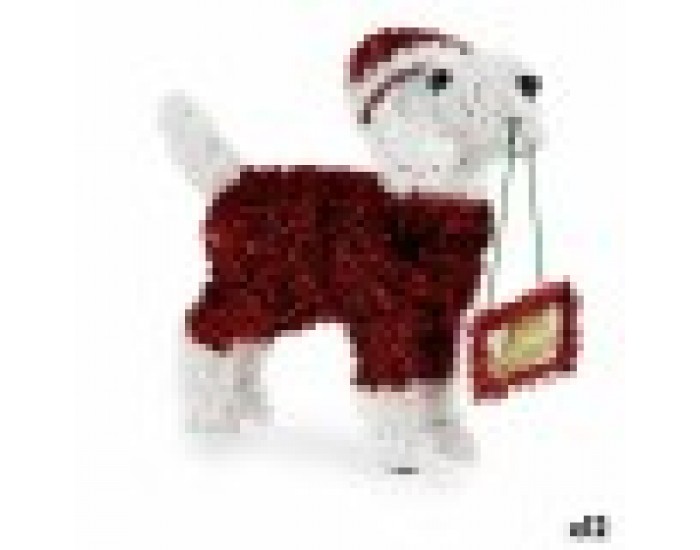 Декоративна фигурка Куче Гирлянда Бял Червен полипропилен PET 9 x 23 x 29,5 cm (12 броя)