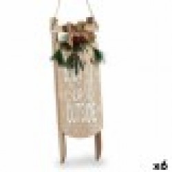 Висяща украса Плакат Шейна Бежов Дървен MDF 20 x 5 x 69 cm (6 броя) - Сезонни и Празнични Декорации