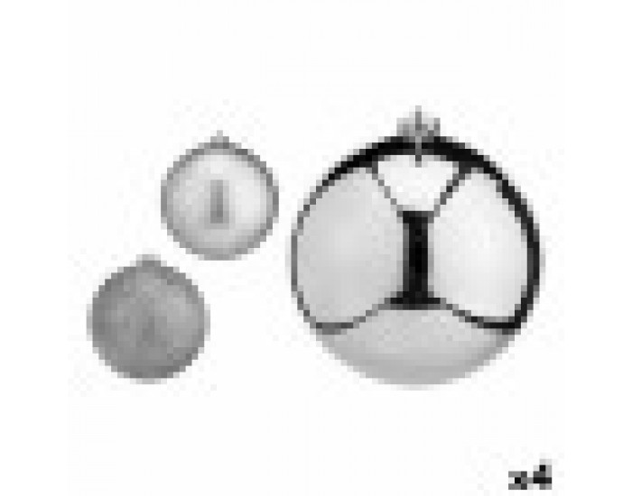 Комплект Коледни Топки Сребрист Пластмаса Ø 15 cm (4 броя)