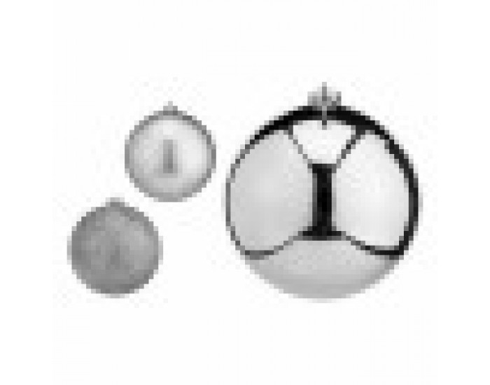 Комплект Коледни Топки Сребрист Пластмаса Ø 15 cm (4 броя)