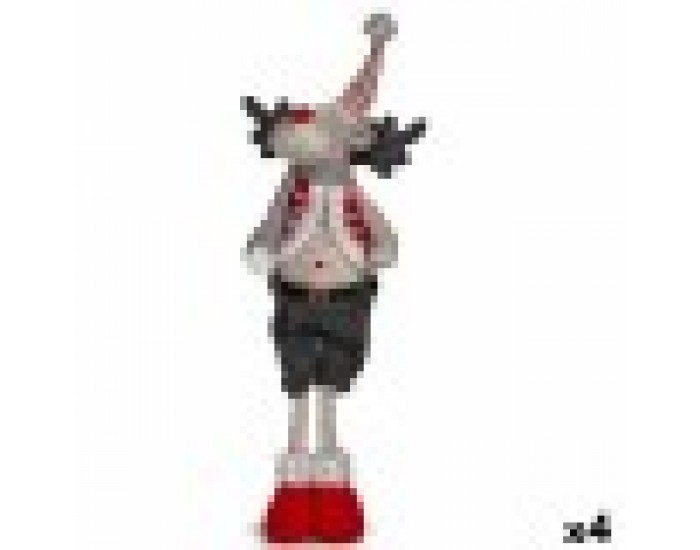 Декоративна фигурка Коледен елен Червен Сив полиестер 13 x 65 x 18 cm (4 броя) Декоративна фигурка Коледен елен Червен Сив полиестер 13 x 65 x 18 cm (4 броя)