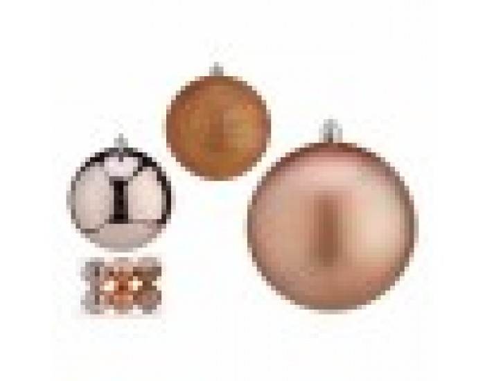 Комплект Коледни Топки Розов Пластмаса 10 x 11 x 10 cm (12 броя)