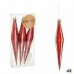 Комплект Коледни Декорации Разтеглен Червен PVC 8,5 x 3,5 x 19 cm (12 броя) - Сезонни и Празнични Декорации