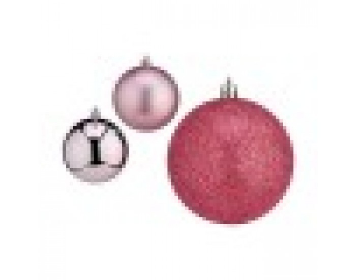 Christmas Balls Set Розов Пластмаса (Ø 8 cm) (24 броя)