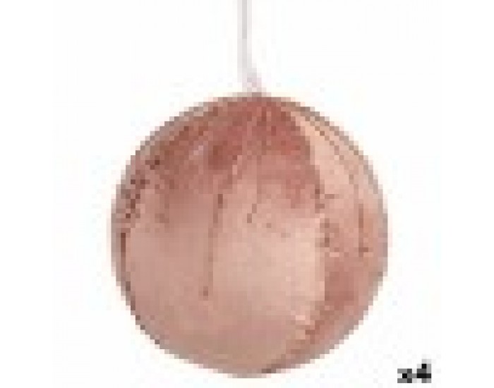 Комплект Коледни Топки полиестер Розов 12 x 12 x 12 cm (4 броя)