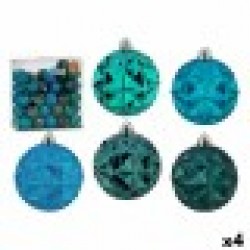 Комплект Коледни Топки цвят тюркоаз 7 cm (4 броя) - Сезонни и Празнични Декорации